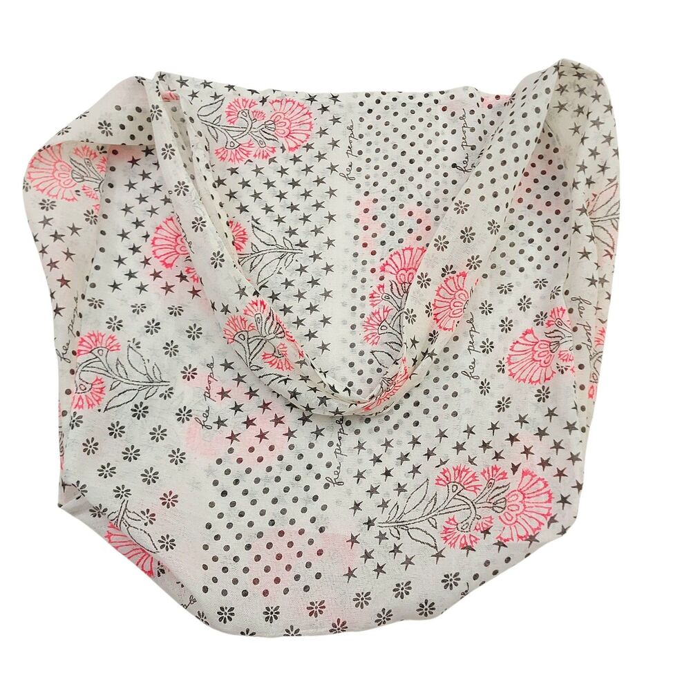 Free People Shoulder Bag Floral Polka-Dot Stars Gauzy Sheer Boho Cottagecore